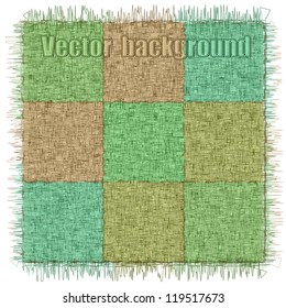Piece of the old green torn-off sacking. Vector. eps 10