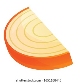 Piece onion icon. Cartoon of piece onion vector icon for web design isolated on white background