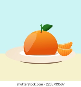 A piece of orange cake pudding slice