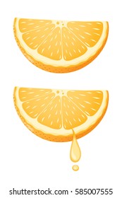 Piece of orange on white background.