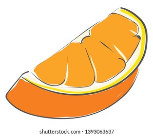 Un trozo de naranja que es dibujo o ilustración de color vectorial dulce