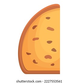Piece of panettone icon cartoon vector. Italian cake. Sweet cake