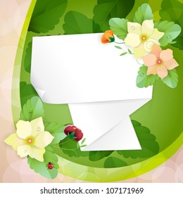 Piece of paper with colorful pansies
