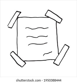 A piece of paper with a note taped to it