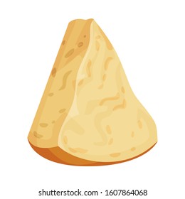 Pieza de queso parmesano, ilustración de vectores de productos lácteos frescos