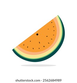 A piece of passion fruit vector illustration, Orange watermelon fruit vector illustration, semangka kuning clip art, watermelon slice isolated