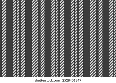 Patrón de la pieza de la raya sin fisuras, fondo de acción de gracias tela de Vertical. Cinta textil Vector líneas textura en paleta de colores gris y blanco.