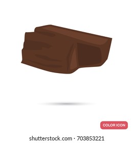 A piece of peat color flat icon for web and mobile design