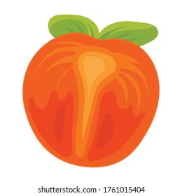 Piece of persimmon vector icon.Cartoon vector icon isolated on white background piece of persimmon.