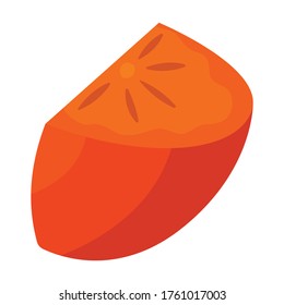 Piece of persimmon vector icon.Cartoon vector icon isolated on white background piece of persimmon.