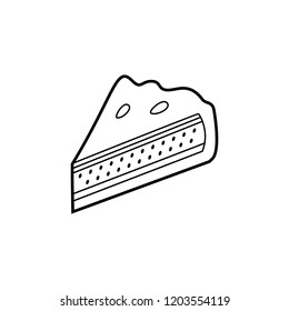 Piece of pie icon. Simple outline vector of autumn set for UI and UX, website or mobile application