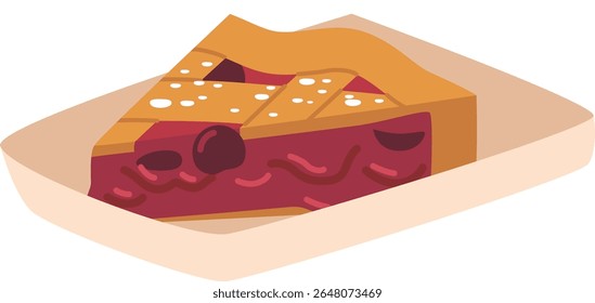 Pedazo de pastel en el plato