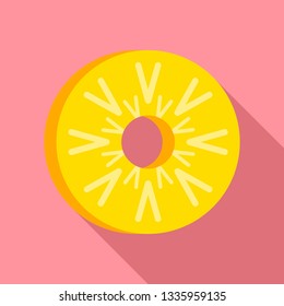 Piece of pineapple icon. Flat illustration of piece of pineapple vector icon for web design