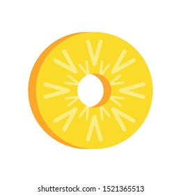 Piece of pineapple icon. Flat illustration of piece of pineapple vector icon for web design