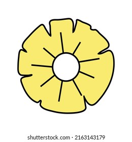 Piece of pineapple icon. Pineapple logo Design.  Flat illustration of piece of pineapple vector illustration isolated on white.