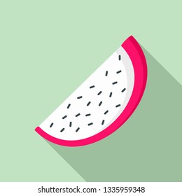 Piece of pitaya icon. Flat illustration of piece of pitaya vector icon for web design