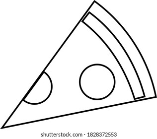 Piece Pizza Contour Isolated On White Stock Vector (Royalty Free ...