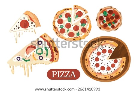 a piece of pizza element object for italian design