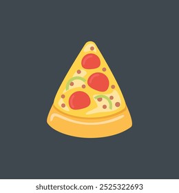 piece of pizza in flat vector design.