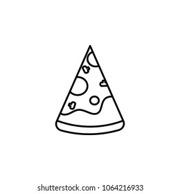 piece of pizza icon. Element of eating for mobile concept and web apps. Thin line  icon for website design and development, app development. Premium icon on white background