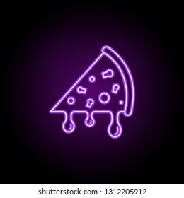 piece of pizza icon. Elements of Food and drink in neon style icons. Simple icon for websites, web design, mobile app, info graphics