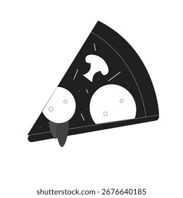 Stück Pizza Icon - flache einzelne Cartoon, doodle Stil Symbol Silhouette Illustration Vektor