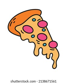 Piece of Pizza Icon. Italian Food Meal. Vector illustration