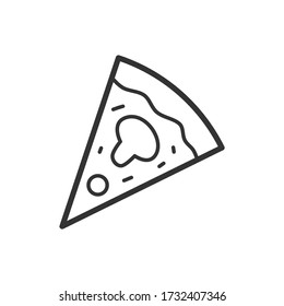 Icono de un trozo de pizza. Ilustración vectorial.