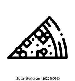 Piece Of Pizza Icon Vector. Outline Piece Of Pizza Sign. Isolated Contour Symbol Illustration