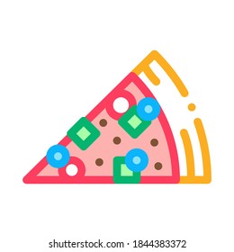 Piece Of Pizza Icon Vector. Outline Piece Of Pizza Sign. Isolated Contour Symbol Illustration