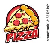 A Piece of Pizza Illustration Vector Design suitable for restaurants, street food, franchises and cafes