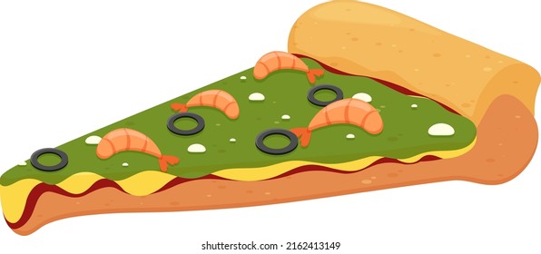 A piece of pizza isolated illustration