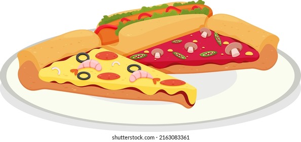 A piece of pizza isolated illustration