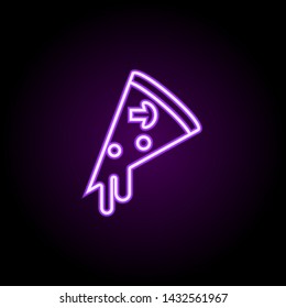 piece of pizza neon icon. Elements of web set. Simple icon for websites, web design, mobile app, info graphics
