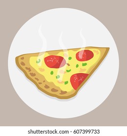 Piece of pizza. Vector illustration.