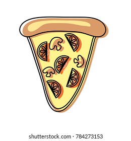 piece of pizza  vector illustration