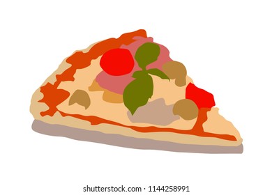 piece of pizza vector illustration no background
