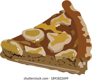 Piece of pumpkin pie. Vector stock illustration.