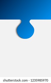 Piece puzzle background, banner, blank. Vector jigsaw section template isolated. Background with puzzle blue mosaic, details, tiles, parts. Rectangle outline pattern jigsaw. Game group detail.