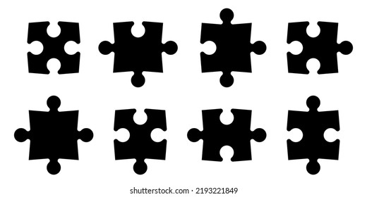 Piece Puzzle Puzzle Black Icons Clipart Stock Vector (Royalty Free ...