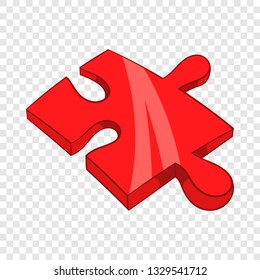 Piece of puzzle icon in cartoon style isolated on background for any web design 