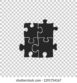 Piece of puzzle icon isolated on transparent background. Modern flat, business, marketing, finance, internet concept. Flat design. Vector Illustration