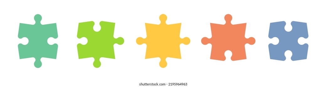 Piece of the puzzle. Puzzle icons. Clipart isolated on a white background.