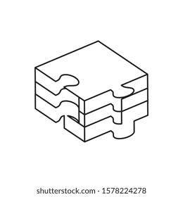 piece of puzzle line style icon vector illustration design