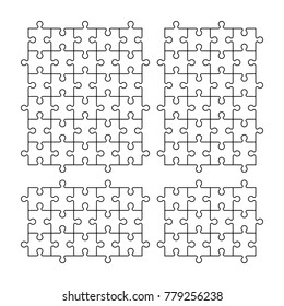 A lot of piece puzzle presentation. Many step puzzles business background. Simple pattern. Section compare service banner. Vector puzzle illustration template simple shape. 3d Abstract Background