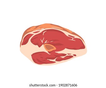 Piece of raw sliced meat steak fresh meat for bbq vector illustration on white background