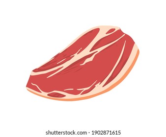 Piece of raw sliced meat steak fresh meat for bbq vector illustration on white background