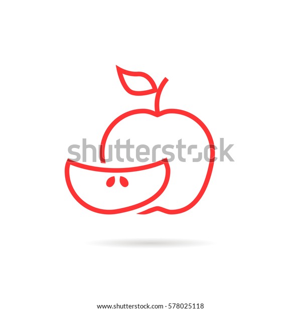 Piece Red Apple Logo Concept Portion Stock Vector Royalty Free 578025118