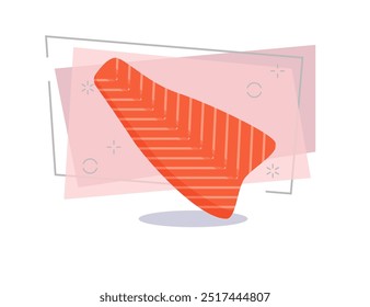 Piece of red fish illustration. Red, fish, product. Food concept. Vector illustration can be used for topics like cuisine, market place