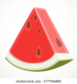Piece of red watermelon isolated on white background